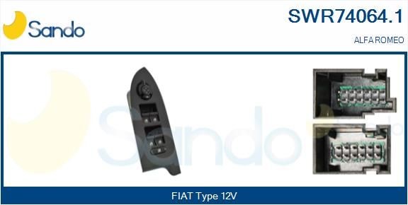 Interruptor, elevadores dos vidros SANDO SWR74064.1 SANDO SWR74064.1 Interruptor elevadores dos vidros ALFA ROMEO MITO 2015