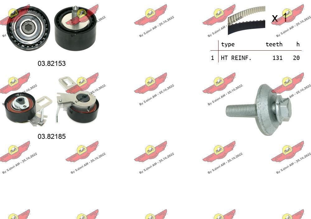 AUTOKIT Σετ οδοντωτού ιμάντα 04.5476 Σετ οδοντωτού ιμάντα AUTOKIT Peugeot 107 04.5476