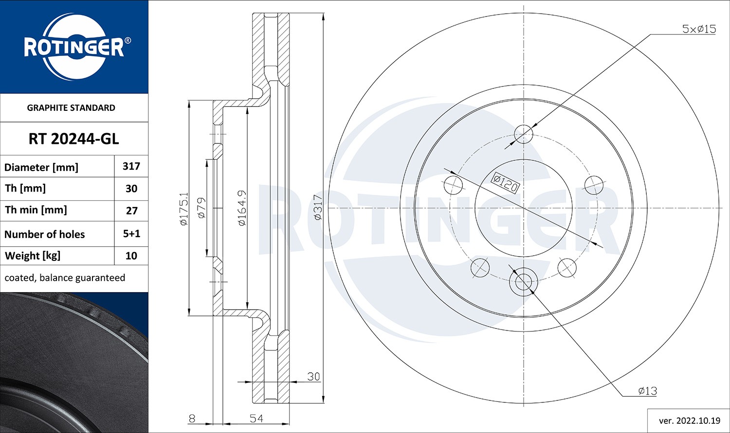 ROTINGER Bremseskive RT 20244-GL Sportsbremseskiver ROTINGER LAND ROVER RT 20244-GL