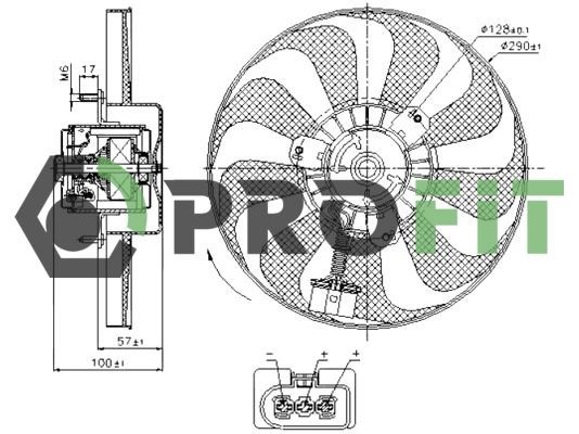 PROFIT Ventilador de radiador 1850-0009 Ventoinha radiador PROFIT Audi TT 1850-0009