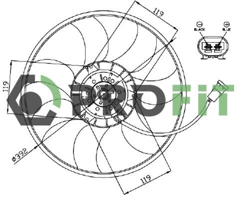 PROFIT Ventilador de radiador 1850-0018 Ventoinha radiador PROFIT TT 1850-0018 baratos