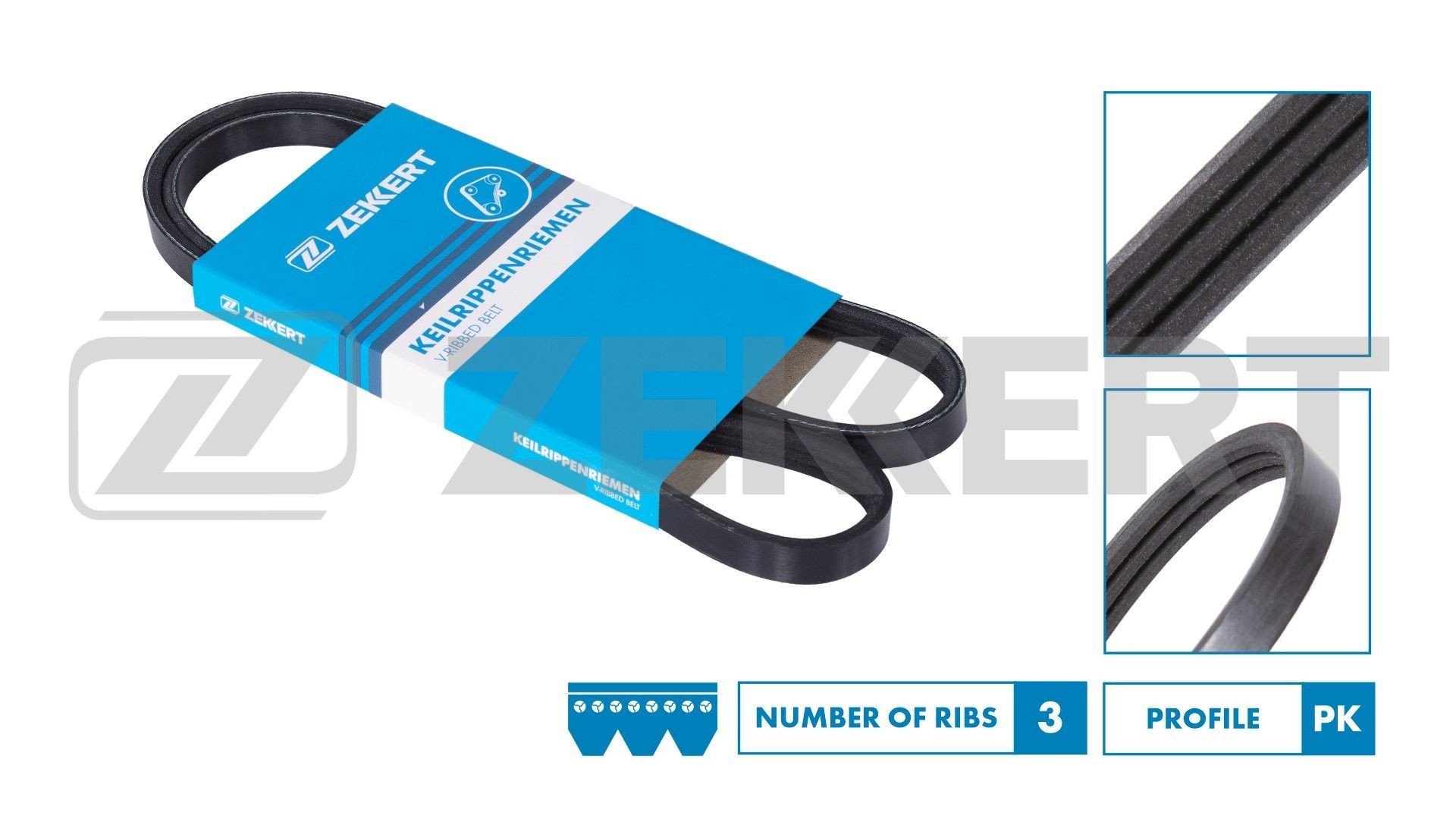 ZEKKERT Ozubený klinový remeň KR-3PK860 KR-3PK860 ZEKKERT Ozubený klinový remeň Toyota lacné