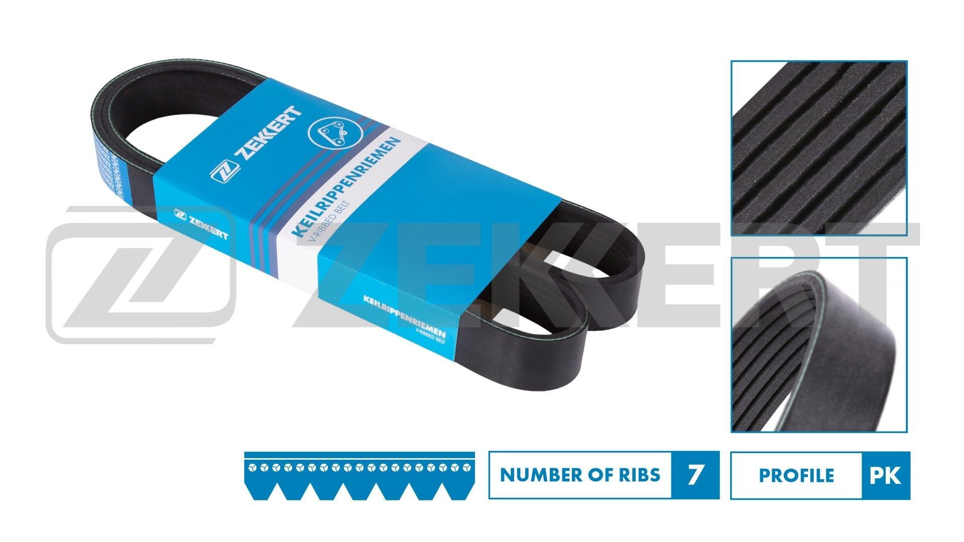 ZEKKERT Ozubený klinový remeň KR-7PK1642 Ozubený klinový remeň TOYOTA ZEKKERT KR-7PK1642