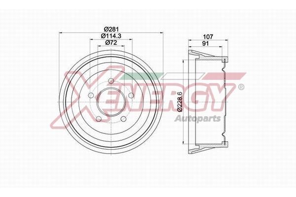 AP XENERGY Tamburo freno X654127 Costo Tamburo freno AP XENERGY CHRYSLER X654127