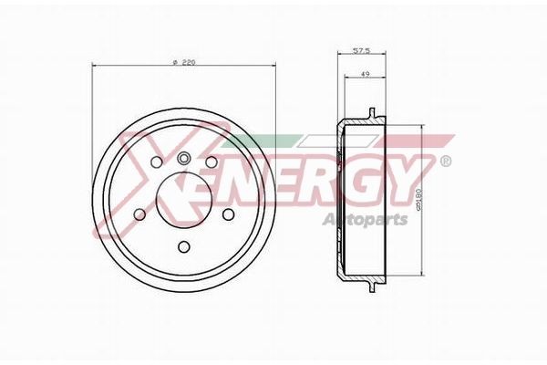 AP XENERGY Tambor de travão X654235 Tambor de roda AP XENERGY AUDI X654235