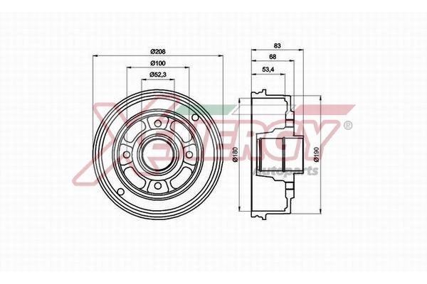 AP XENERGY Bremstrommel X654245 X654245 AP XENERGY Bremstrommeln Dacia Logan MCV KS Kosten