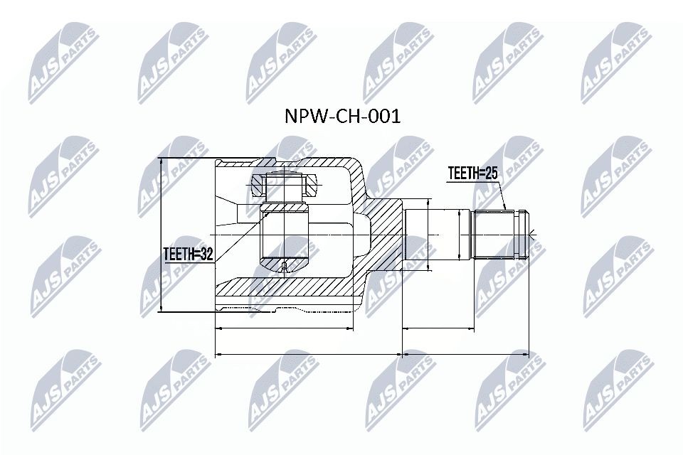 NTY Homokineet reparatie set, aandrijfas NPW-CH-001 NTY NPW-CH-001 Homokinetische koppeling Chrysler 300С Sedan prijs