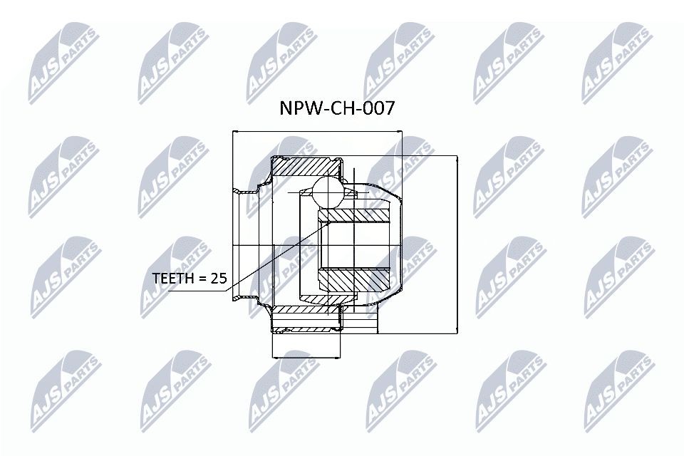 Jeu de joints, arbre de transmission NTY NPW-CH-007 NTY NPW-CH-007 Joint homocinétique transmission JEEP GRAND CHEROKEE 2004