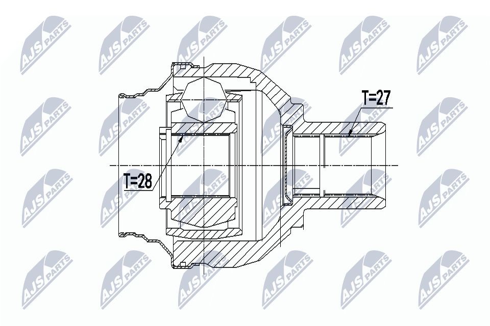 NTY Σετ άρθρωσης, άξονας μετάδ. κίν. NPW-ME-083 NTY NPW-ME-083 Σετ μπιλιοφόρου Mercedes X156 τιμες