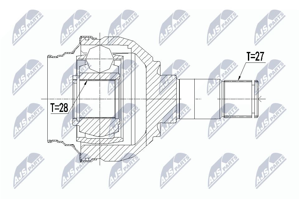 Ledsats, drivaxel NTY NPW-ME-084 NTY NPW-ME-084 Drivaxelknut Mercedes-Benz B-klass 2014