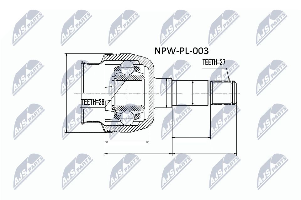 NTY Kit giunti semiasse NPW-PL-003 NTY NPW-PL-003 Kit giunti semiasse