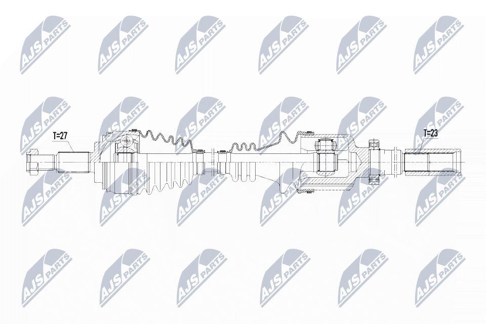 NTY Piedziņas vārpsta NPW-RE-107 NTY NPW-RE-107 Pusasis Renault Clio 3 cena