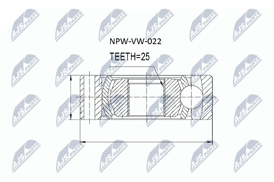 NTY Flector de transmission NPW-VW-022 NTY NPW-VW-022 Joint arbre longitudinal Kia NIRO pas cher