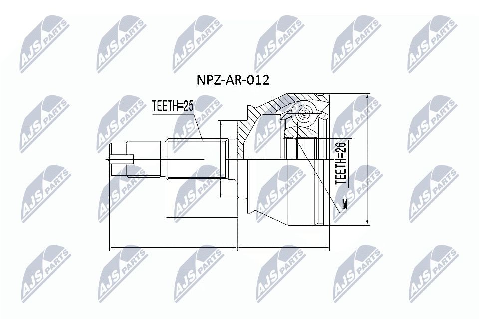 Drivledd NTY NPZ-AR-012 NTY NPZ-AR-012 Drivledd Alfa Romeo GT 2007