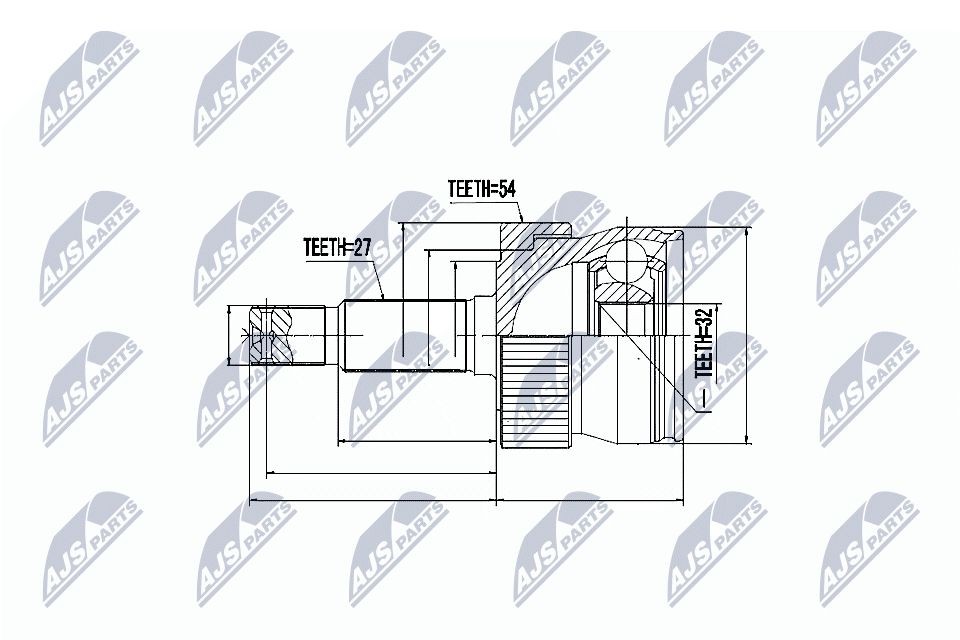 NTY Σετ άρθρωσης, άξονας μετάδ. κίν. NPZ-CH-008 NTY NPZ-CH-008 Σετ μπιλιοφόρου Jeep Grand Cherokee mk1 τιμες
