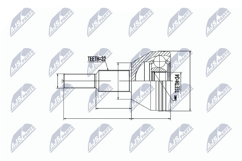 Jogo de apoios, veio de transmissão NTY NPZ-CH-016 NTY NPZ-CH-016 Homocinética CHRYSLER 300 2017