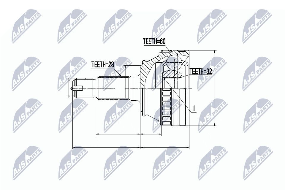 Homokineet reparatie set, aandrijfas NTY NPZ-LR-009 NTY NPZ-LR-009: Homokineet Land Rover FREELANDER 2006