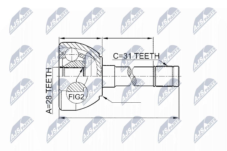 Ledsats, drivaxel NTY NPZ-NS-049 NTY NPZ-NS-049 Drivknutssats NISSAN PATROL 2014