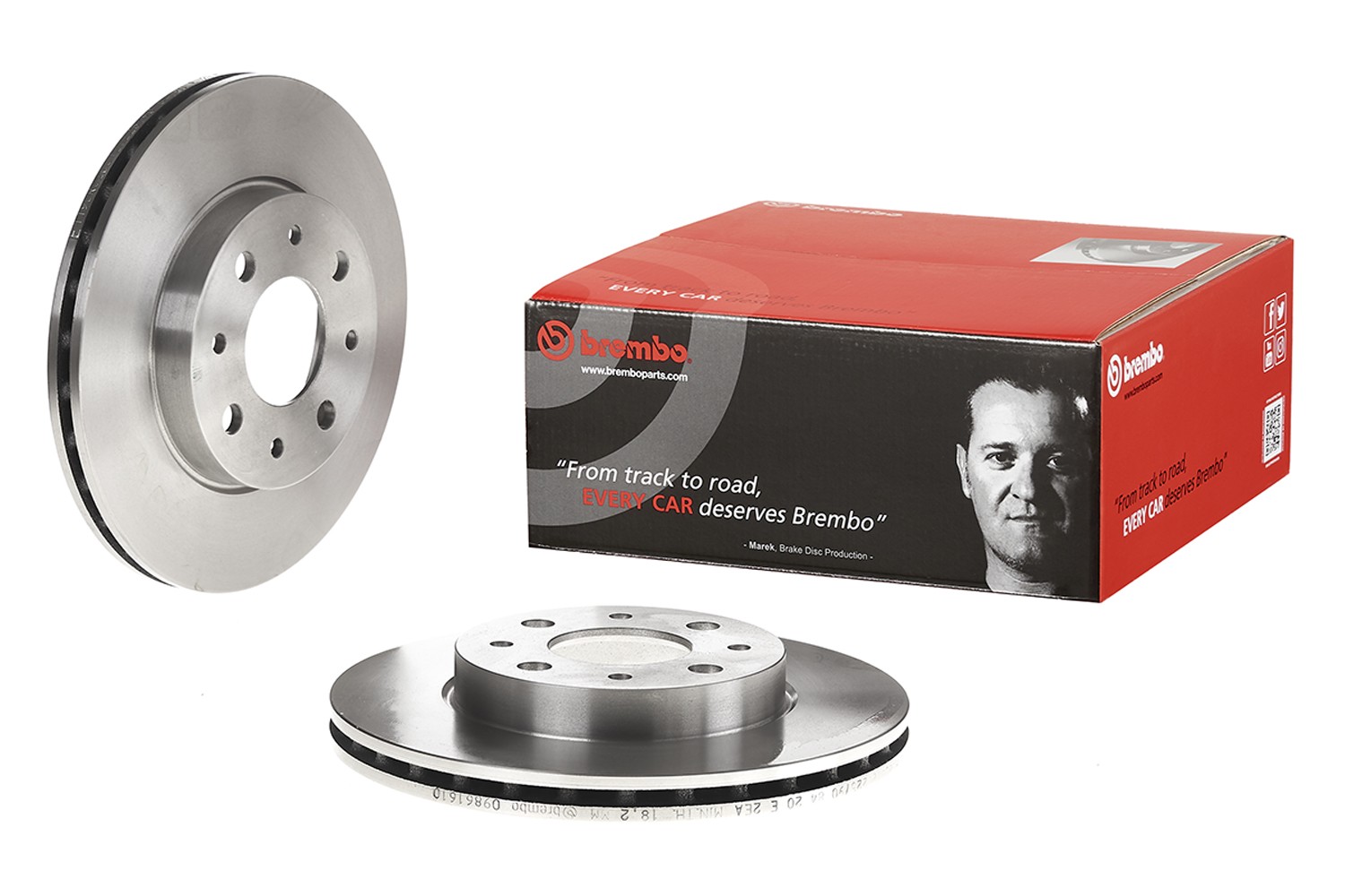 BREMBO Bremseskive 09.8616.10 BREMBO 09.8616.10 Bremseskive KA Hatchback (RU8) pris