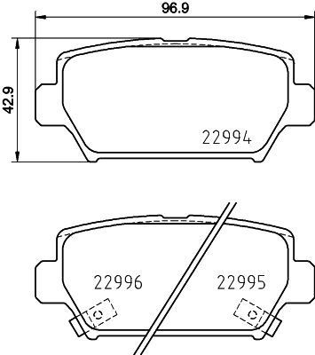 HELLA Bremžu kluči 8DB 355 039-401 8DB 355 039-401 Sporta bremžu kluči HELLA MITSUBISHI GALANT