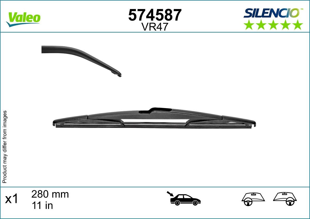 VALEO Wycieraczka tylna 574587 VALEO 574587 Czyszczenie szyb JEEP GRAND CHEROKEE IV (WK, WK2) 2025