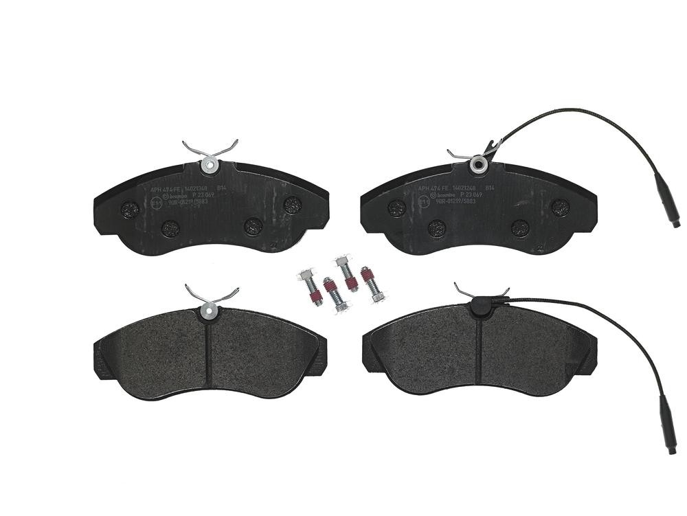 BREMBO Pastilhas de travão P 23 069 BREMBO P 23 069 Pastilhas de travão FIAT Ducato II Camião de plataforma/Chassis (230) 2.8 JTD 128 cv 2001