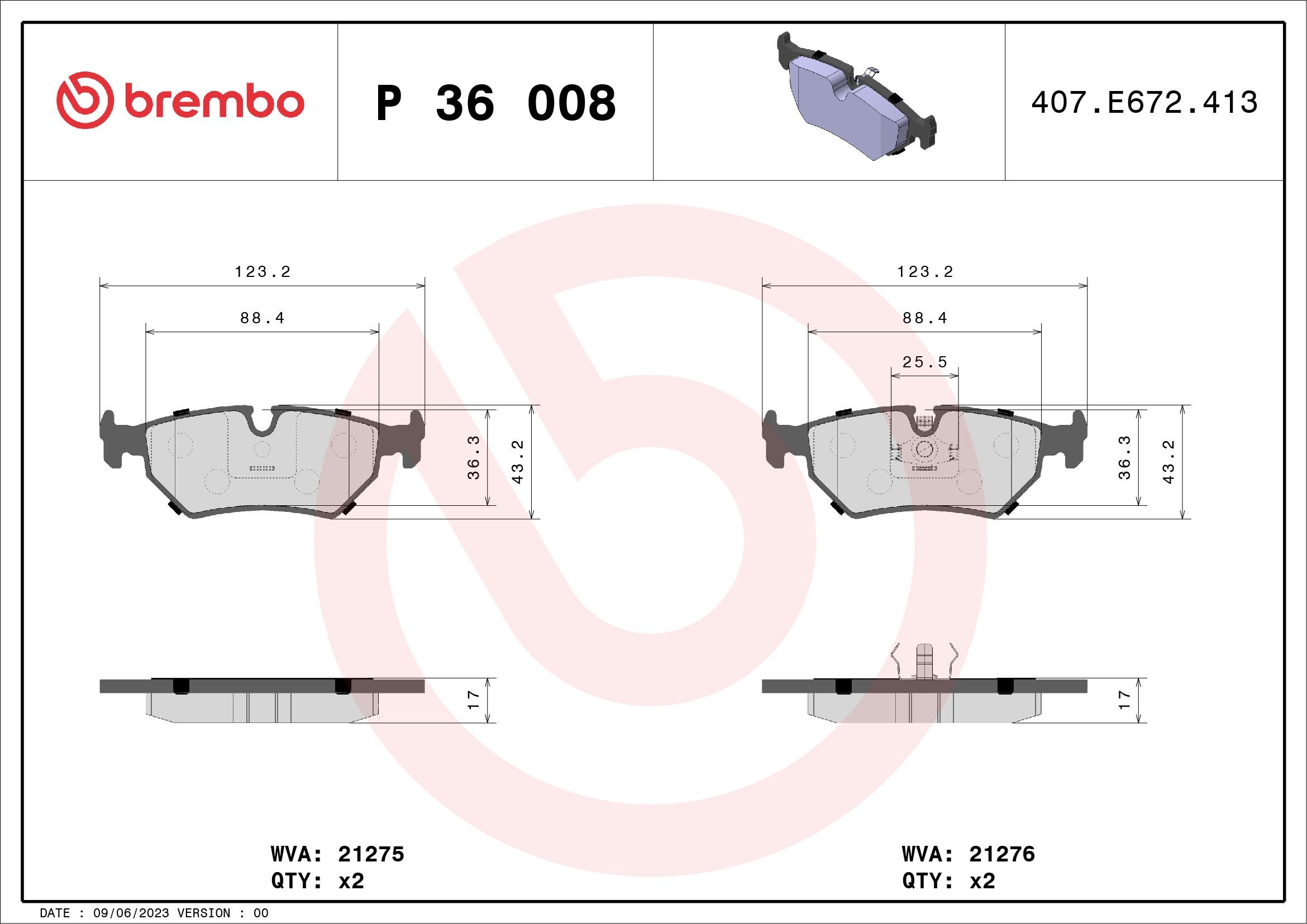 Bremžu kluči BREMBO P 36 008 BREMBO Prime P 36 008 Bremžu klucis priekšējie un aizmugurējie Jaguar XJ 2002