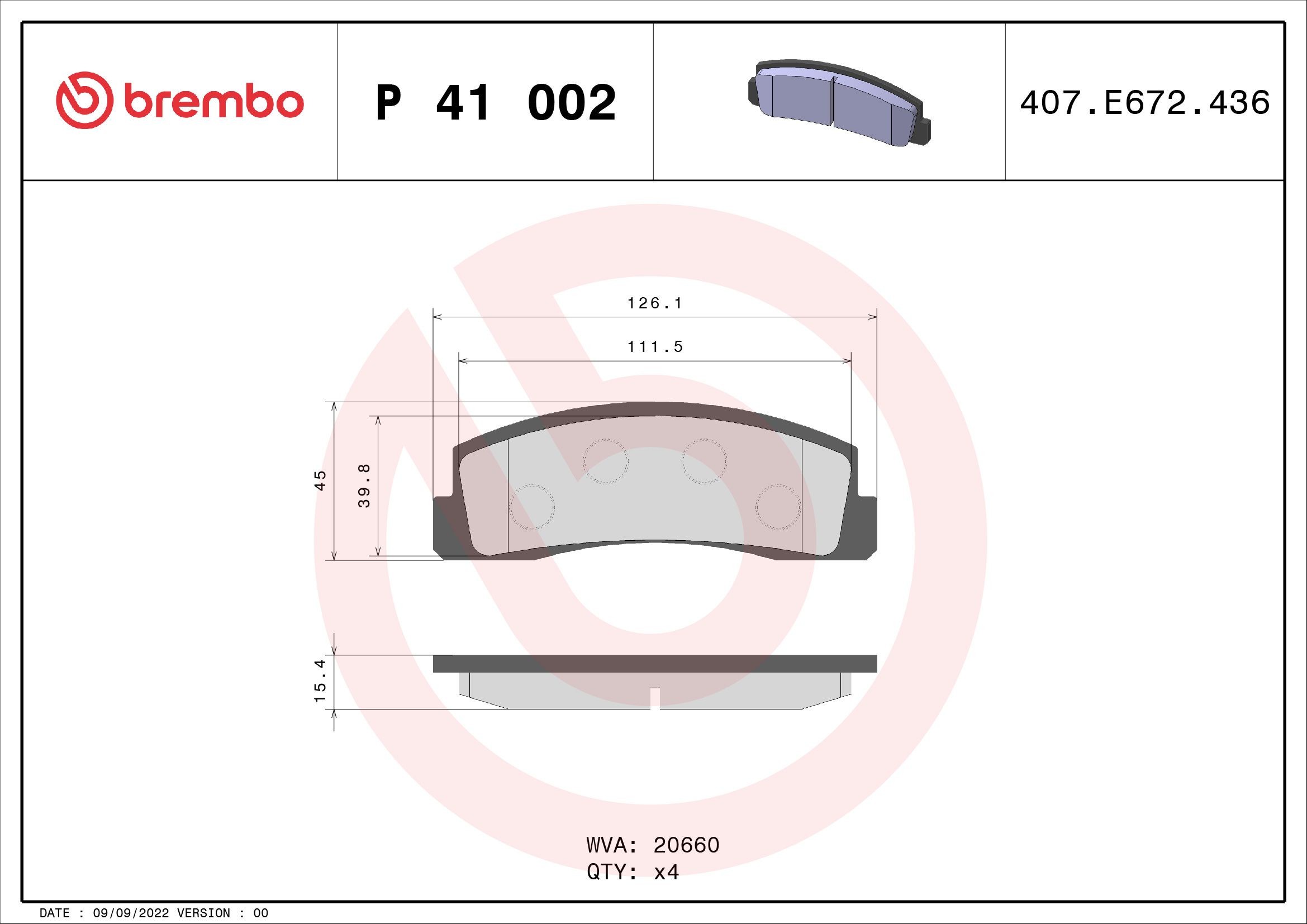 BREMBO Plaquettes de frein P 41 002 BREMBO P41002 Plaquettes de frein Niva II (2123) prix