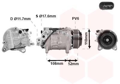 VAN WEZEL Κομπρεσέρ air condition 0600K601 Συμπιεστής VAN WEZEL Σειρά 7 0600K601 φθηνά