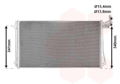 VAN WEZEL Kondensators, Gaisa kond. sistēma 58015703 Kondicionieru radiatori VAN WEZEL Volkswagen PHAETON 58015703