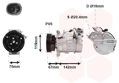 VAN WEZEL Kompresor klimatizácie 5901K002 5901K002 Sprężarka klimatyzacji VOLVO XC60 VAN WEZEL