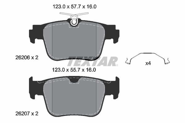 TEXTAR Brake pad set 2620601 TEXTAR 2620601 Brake pad set SKODA Superb IV Estate (B9, 3Y) 2.0 TDI 150 hp 2024