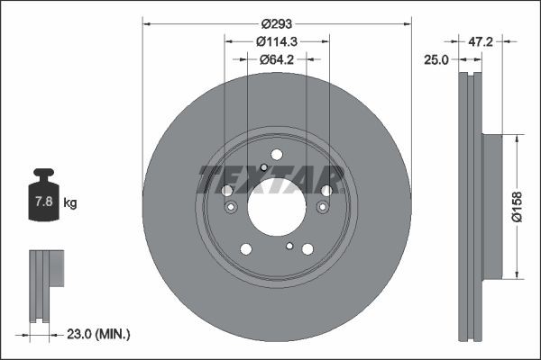 TEXTAR Disque de frein 92321303 TEXTAR 92321303 Disques de frein Honda HR-V II à un prix avantageux