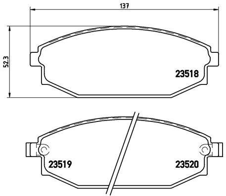 BREMBO Bromsbelägg P 54 027 BREMBO P 54 027 Bromsbelägg HYUNDAI Galloper II LPI Allhjulsdrift 135 hk 2001