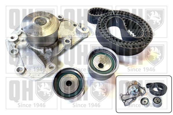 QUINTON HAZELL Kit de distribution + pompe à eau QBPK7210 QBPK7210 Kit complet de courroie de distribution KIA SHUMA QUINTON HAZELL