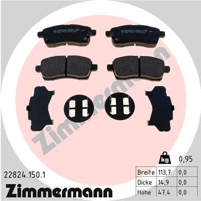 ZIMMERMANN Bremžu kluči 22824.150.1 ZIMMERMANN 22824.150.1 Bremžu kluči Suzuki Ignis 3 cena