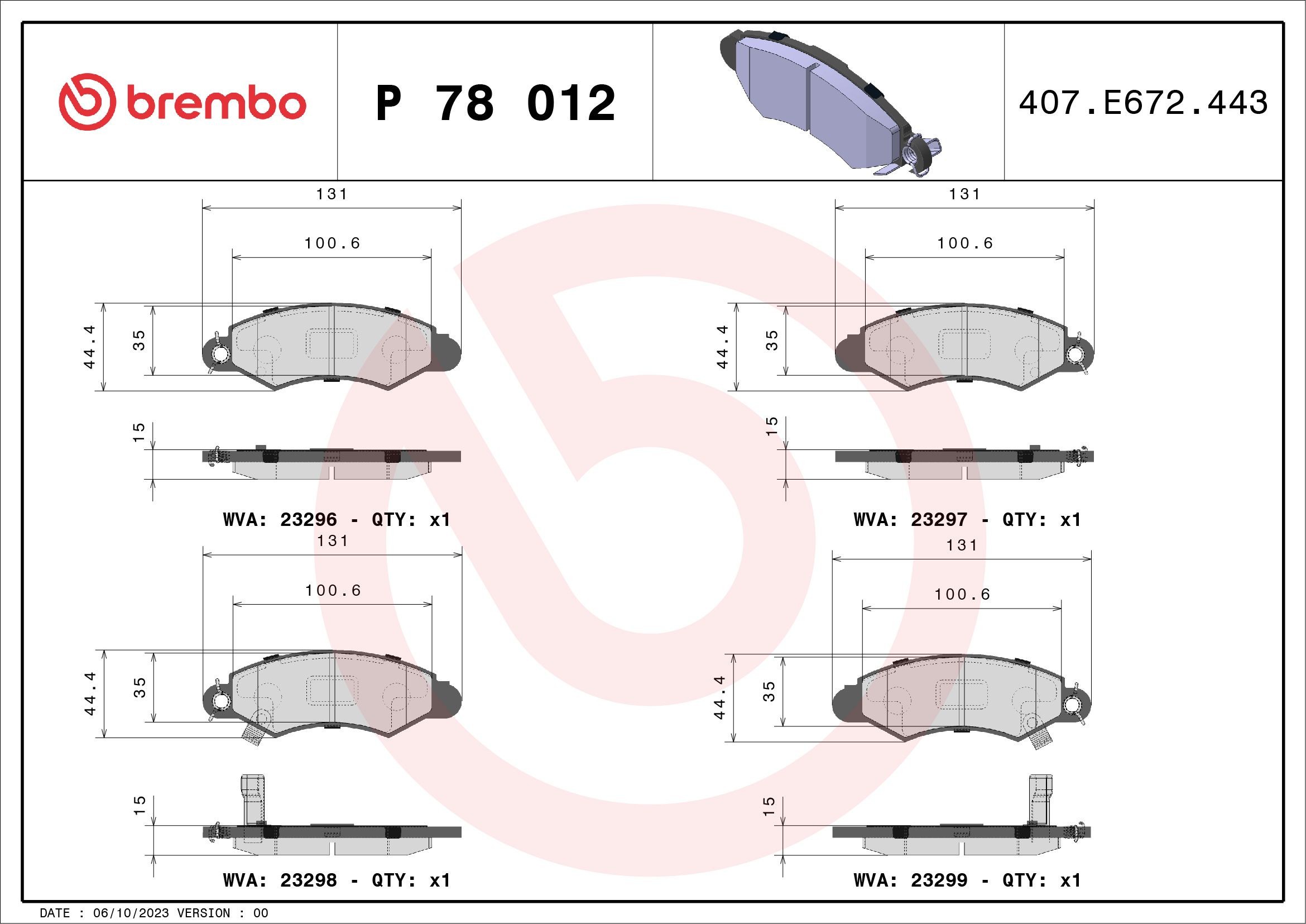 BREMBO Bremsbeläge P 78 012 BREMBO Prime P 78 012 Bremsbeläge