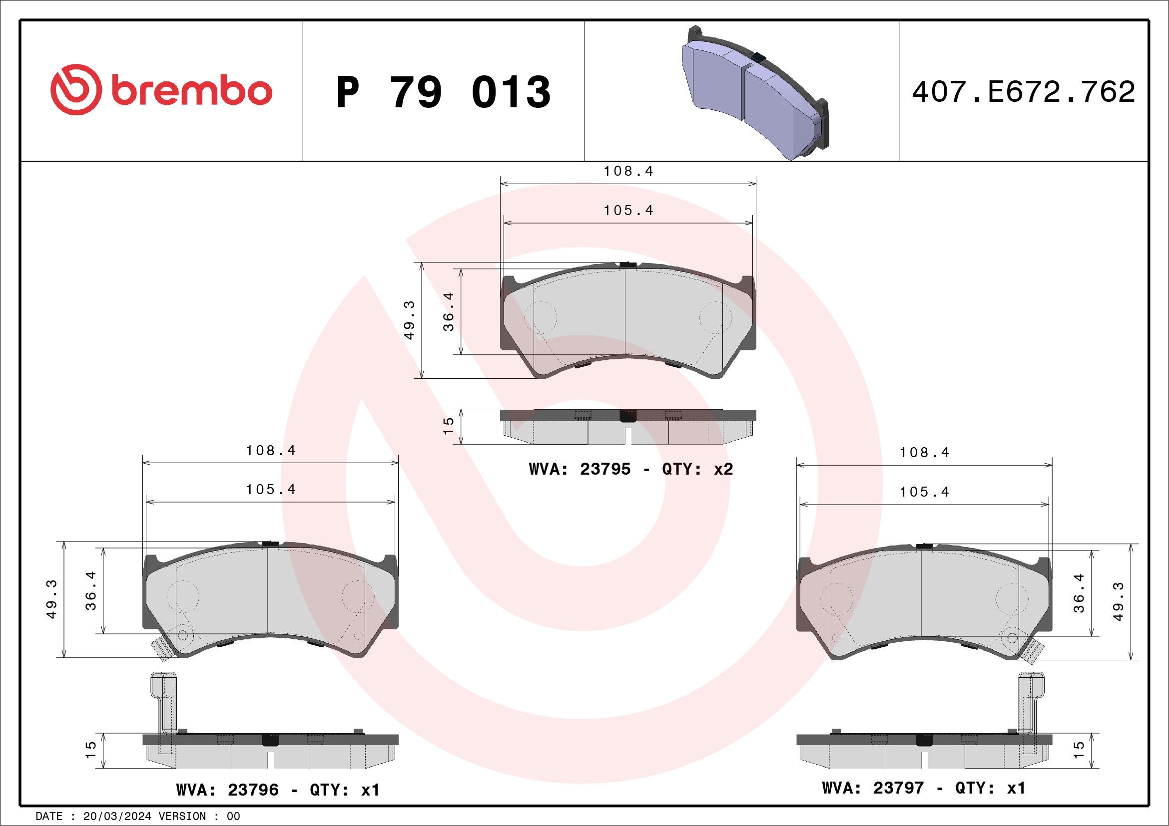 Plaquettes de frein BREMBO P 79 013 BREMBO Prime P 79 013 Plaquettes SUZUKI BALENO 2001