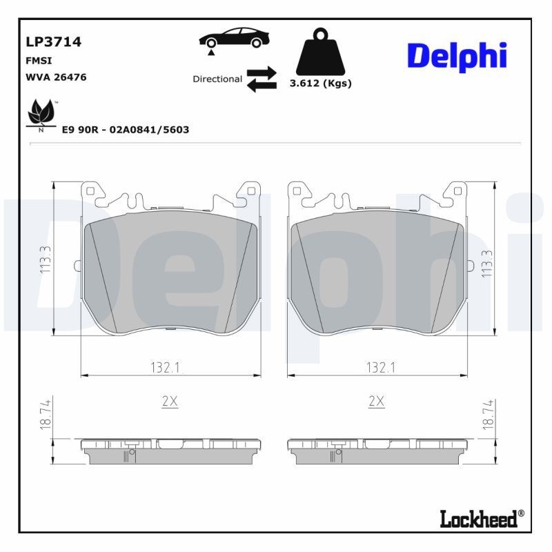 DELPHI Bremsbeläge LP3714 DELPHI LP3714 Bremsbeläge MERCEDES-BENZ S-Klasse Limousine (Z223) S 580 e Maybach 4-matic (223.969) 510 PS 2023