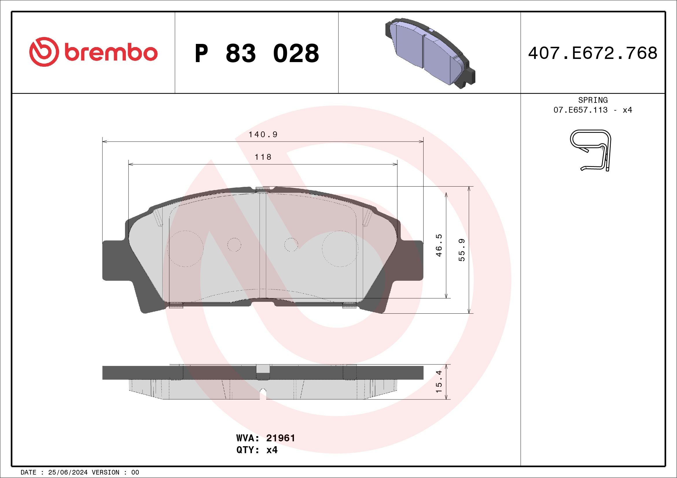 Bremžu kluči BREMBO P 83 028 BREMBO Prime P 83 028 Bremžu kluči TOYOTA AVENSIS 2000