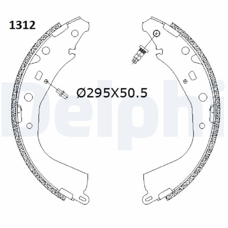 DELPHI Sada brzdových čeľustí LS2187 Brzdové čeluste DELPHI Toyota LAND CRUISER LS2187