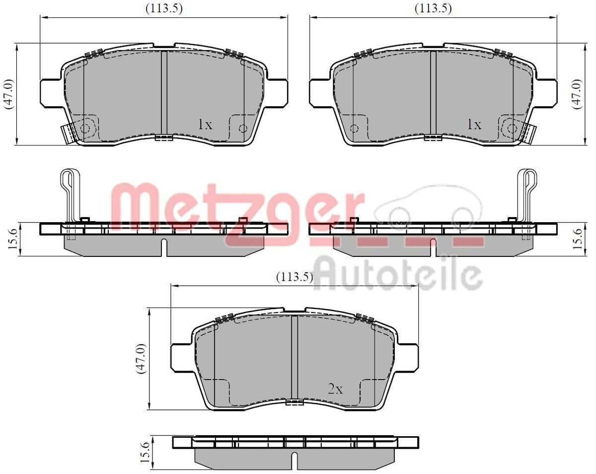 METZGER Jarrupalat, levyjarru 1170917 1170917 METZGER Jarrupalat SUZUKI SX4