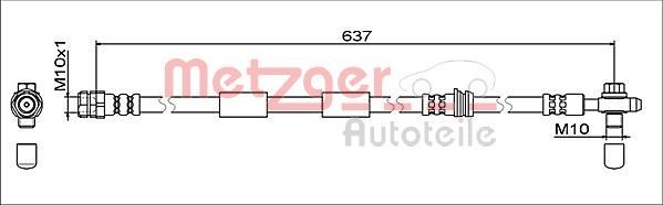 METZGER Brake hose 4111475 METZGER 4111475 VW Golf Alltrack brake hose replacement