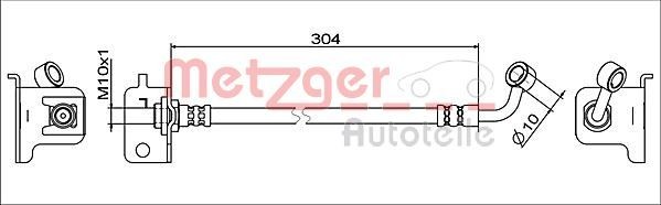METZGER Brzdová hadica 4111567 Brzdové hadice METZGER Hyundai CRETA / ix25 4111567