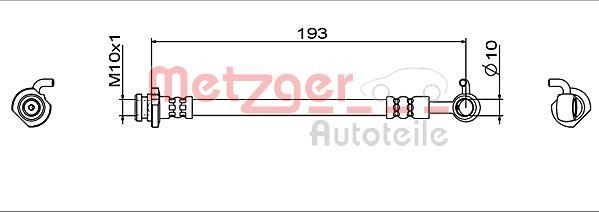 METZGER Flexible de frein 4112005 Nissan SERENA Durite de frein METZGER 4112005
