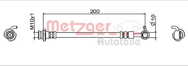 METZGER Pidurivoolik 4112006 Pidurivoolik METZGER Renault Symbol 4112006