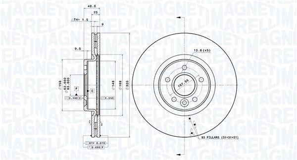 MAGNETI MARELLI Δισκόπλακα 360406156501 360406156501 MAGNETI MARELLI Δίσκοι Volvo φθηνά