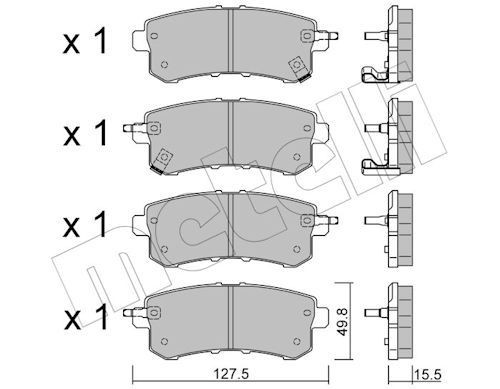 METELLI Kit pastiglie freni 22-1155-0 METELLI 22-1155-0 Kit pastiglie freni NISSAN Patrol VI (Y62) 5.6 405 CV 2017
