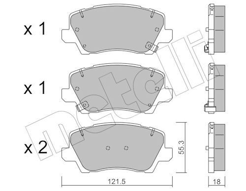 METELLI Kit pastiglie freni 22-1165-0 METELLI 22-1165-0 Kit pastiglie freni KIA Picanto III (JA) 1.0 FLEX (JA) 80 CV 2019