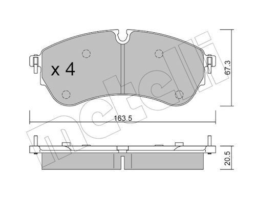 METELLI Kit pastiglie freni 22-1173-0 METELLI 22-1173-0 Kit pastiglie freni VOLKSWAGEN Crafter Bus (SY) 2.0 TDI 4motion 140 CV 2021